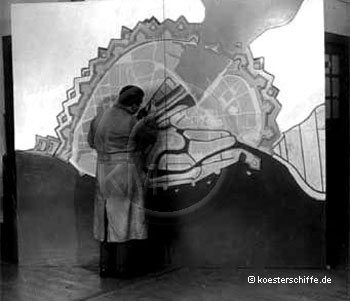 K&ouml;ster-Modell: Hamburger Stadtmodell 1644/Bemalung